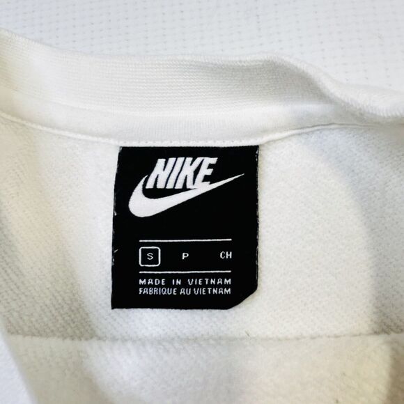 Nike NSW Swoosh SBB Crew Neck Shirt Mens Small White Blue Double Check - Picture 6 of 7